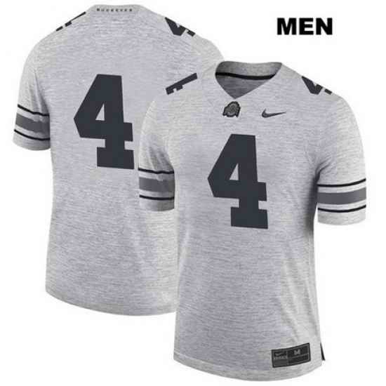 Chris Chugunov Stitched Ohio State Buckeyes Nike Authentic Mens  4 Gray College Football Jersey Without Name Jersey
